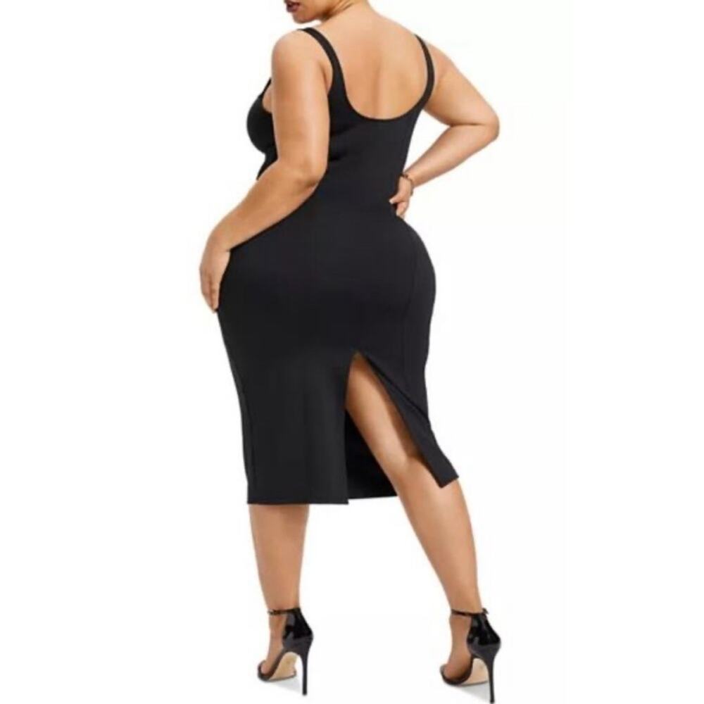 NWT Good American Scuba U Ring Corset‎ Midi Dress Black 5 2X Summer Basics Tank - Picture 2 of 9